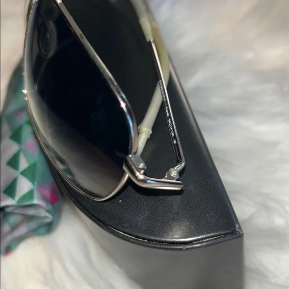 Oliver Peoples Silver and Blue Aviator Sunglasses - Picture 8 of 14